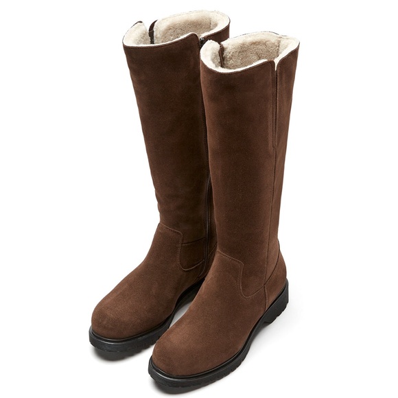 La Canadienne Helene Shearling-Lined Suede Boots in Brown, NWT, Size 11 - Picture 3 of 11